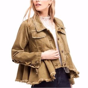 Free People Willow Denim Military Jacket